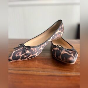 J Crew | Gemma Satin Leopard Flat | Sz 6.5